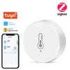 Датчик температуры и влажности Tuya Zigbee 3.0 Удаленный мониторинг через приложение Smart Life Питание от батареи Работает с Alexa Google Home
