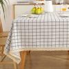 Cotton and Linen Tablecloth Fabric Net Red Girl Heart Plaid Desk Mat Rectangular Small Fresh Coffee Table Mat Table Cloth