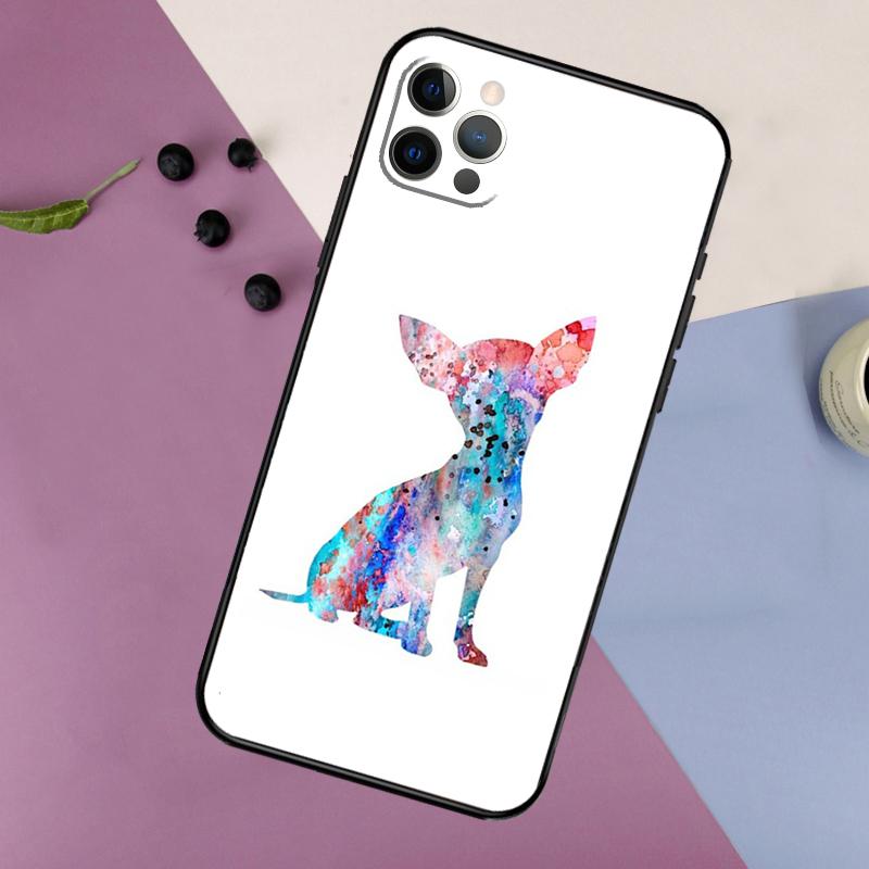 Чехол с цветочным рисунком и мордочкой чихуахуа для iPhone 16 15 14 13 12 11 Pro Max 7 8 Plus XR XS Max X Защитная крышка для телефона