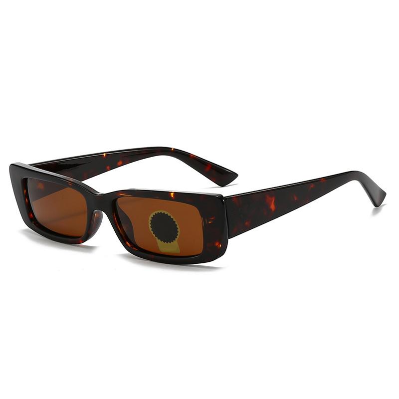 New men's and women's square polarized light models, atmospheric thick frame legs, men's and women's daily versatile star sunglasses
