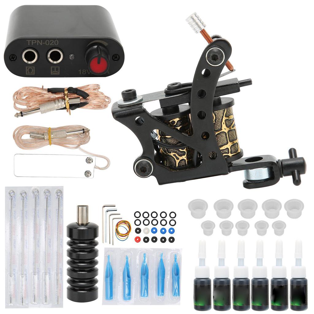 Tattoo Kit Adjustable Lightweight Tattoo Coil Machine Set for Professional Tattooists and Beginners