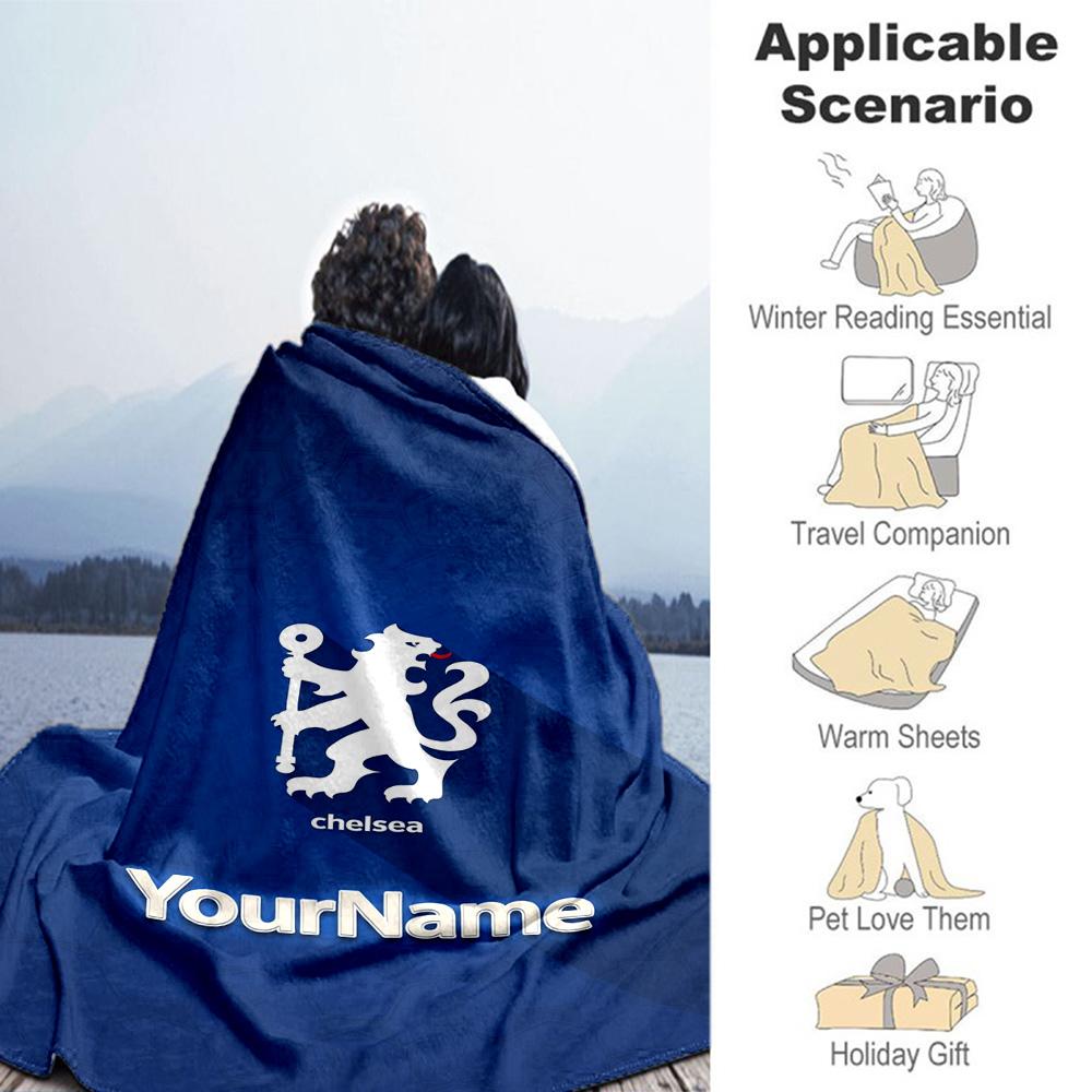 Chelsea Customize Your Name Blanket Multi-purpose Personalized Blanket Comfortable Throw For Picnics Livingroom Chair Nap Ideal for All Seasons