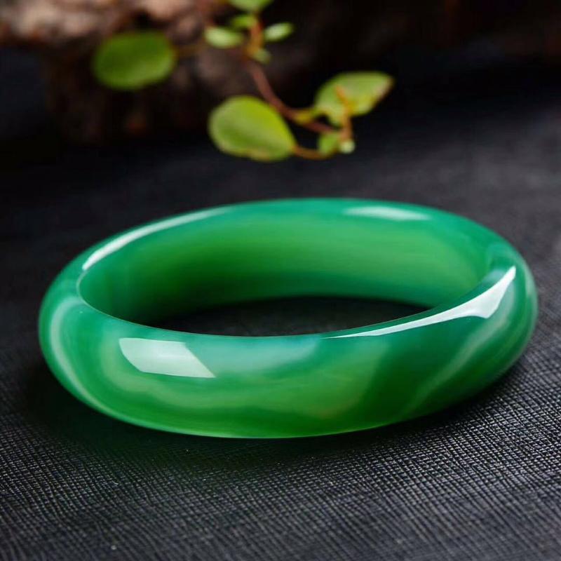 15 мм натуральный зеленый халцедон узорчатый браслет модный агатовый браслет с подвесками нефритовый браслет женский подарок