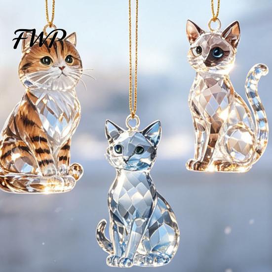Christmas Eve Blind Box 2026 Advent Calendar Box, Include 24 Crystal Cat Tree Hanging Decorations Ornaments, Acrylic for Holiday Countdown Decor