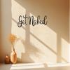 1 шт. Настенное искусство с надписью «Get Naked Words» – черная металлическая табличка с вырезом, забавное украшение для ванной комнаты, стильное настенное искусство для дома