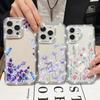 Прозрачный мягкий силиконовый чехол с цветочным узором для iPhone 16E 16 Pro Max 15 Pro 14 13 12 11, противоударный прозрачный чехол для телефона с алмазной рамкой
