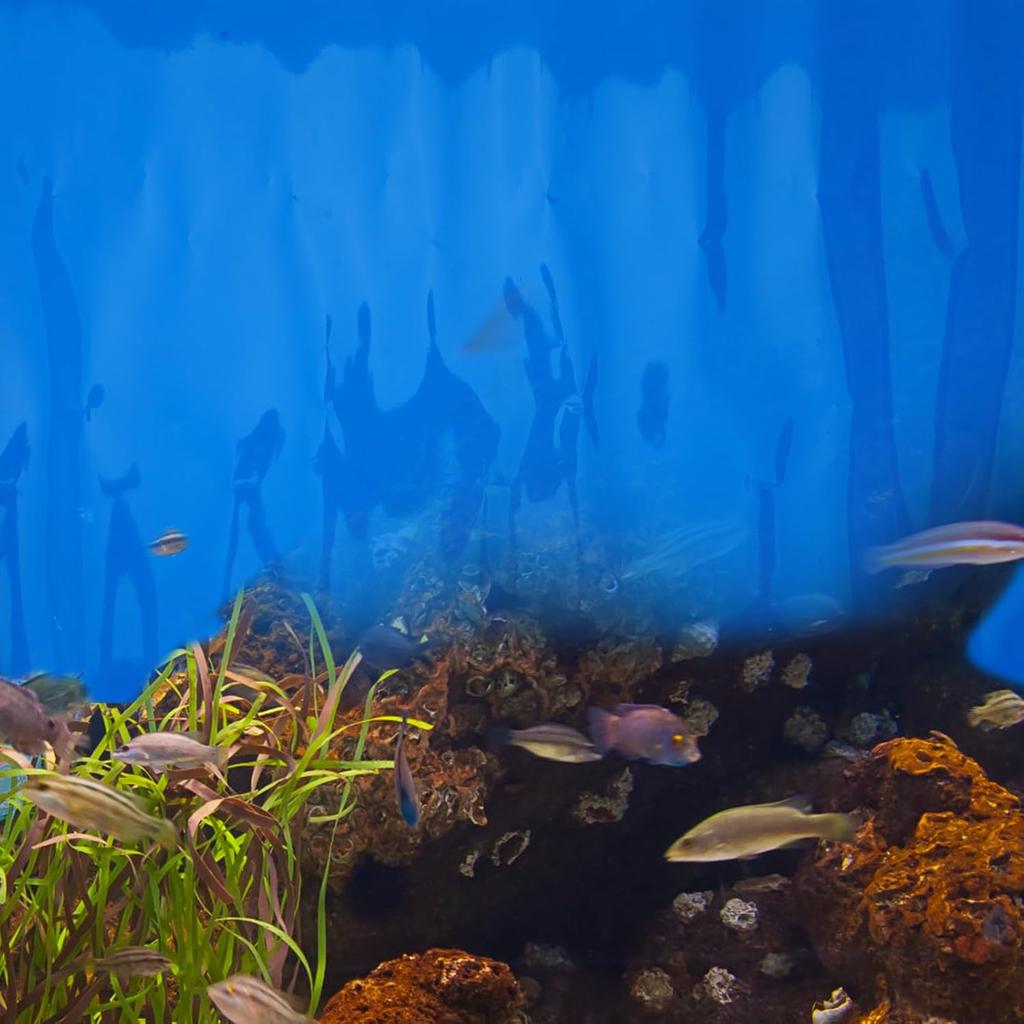 Наклейка-фон для аквариума Totority, Однотонная наклейка с пейзажем, Двусторонняя стеклянная наклейка, Украшение фона для аквариума