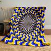 Psychedelic Blue and Yellow Waves print blanket soft and cozy perfect for the living room bed sofa or a nap,gift