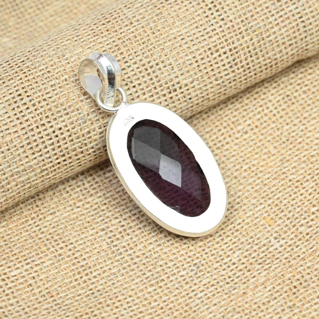 Amethyst Gemstone 925 Sterling Silver Jewelry Handmade Fancy Pendant For Her