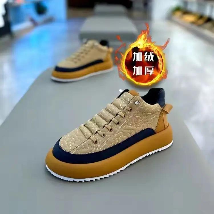 Модные мужские кроссовки повседневные мужские зимние плюшевые кроссовки модные кроссовки из микрофибры на плоской платформе мужские