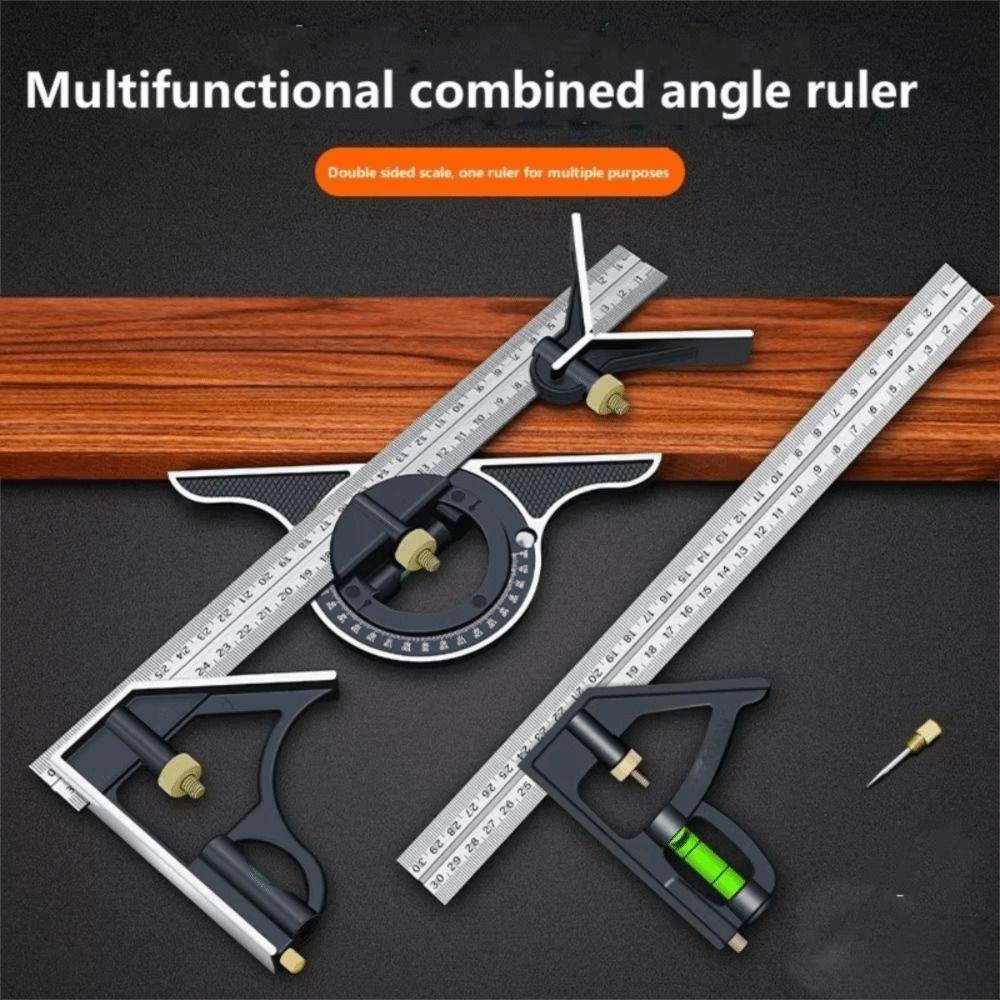 Movable Combination Angle Ruler Adjustable Square Protractor Right Angle Ruler Measuring Tool
