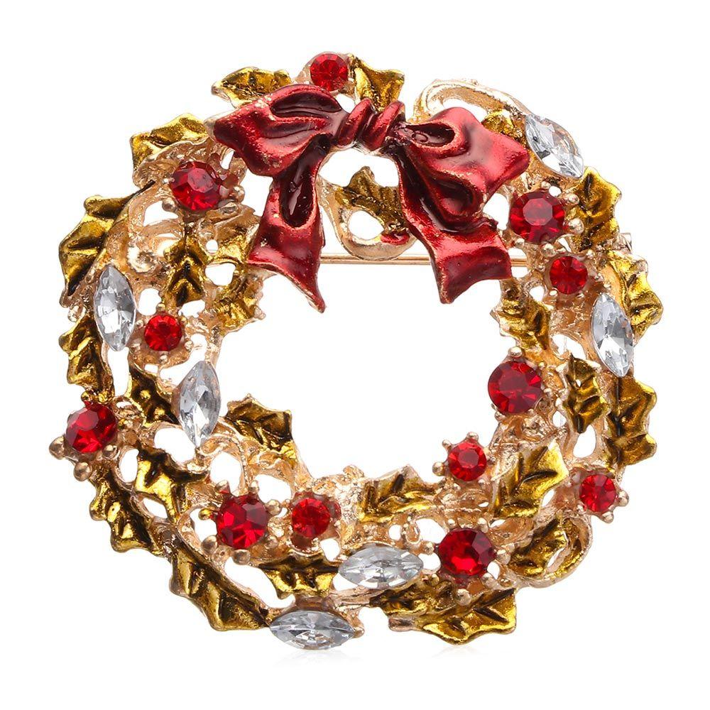 Стразы Модные украшения Рождественский подарок Рождественская брошь Значки Броши Значки Елка