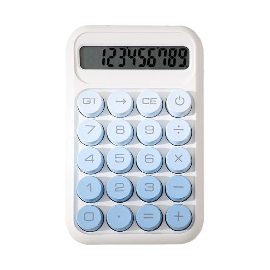 Retro Mechanical Calculator 10-Digit LED Display Calculator with Tilt Screen Tactile Keyboard Student Calculator for Office School