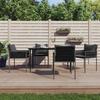 VidaXL Garden Dining Set 5 Pcs Cushions Woven Resin Steel 3187055