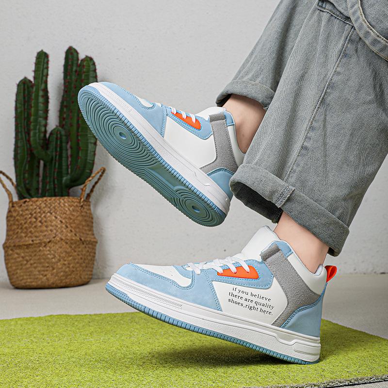 Кроссовки мужские модные туфли школьного сезона новые большие размеры студенческие повседневные туфли осень корейская версия модных высоких мужских ботинок