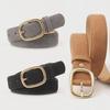 Retro Women's Bronze Pin Buckle Belt - Korean Style, Trendy All-Match Jeans Accessory