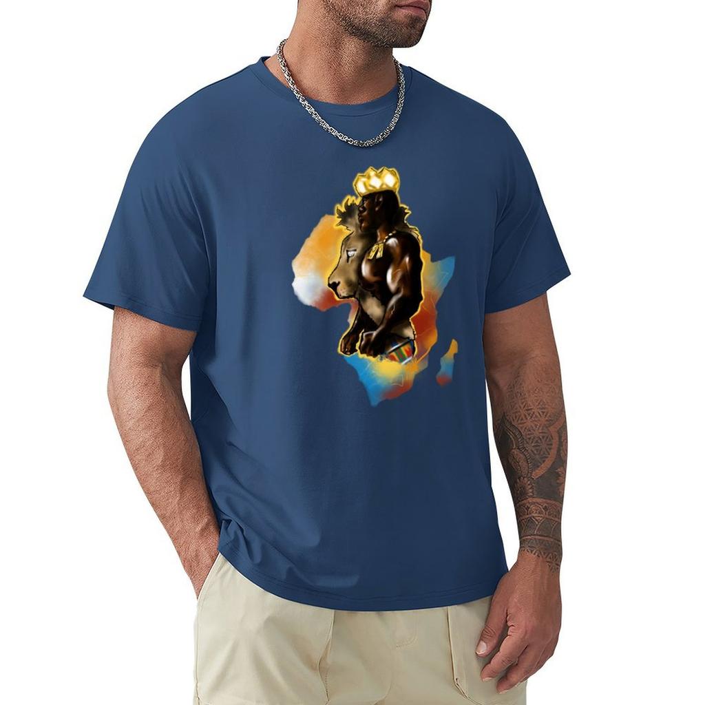 The African King T-Shirt Anime Summer Top Mens Graphic T-Shirts Big And Tall