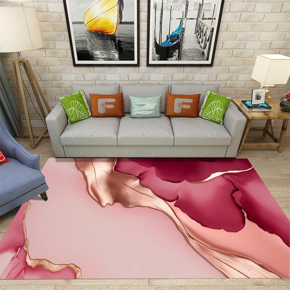 Визуальный 3D Ковер Розовая Серия Трехмерный Гусь Мягкий Камень Печатный Напольный Коврик Гостиная Спальня Противоскользящий Большой Ковер