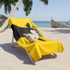 1pc Quirky Cow with Floral Crown On Yellow Background 2D Printed Microfiber Beach Towel, Quick Dry Super Absorbent. Great for