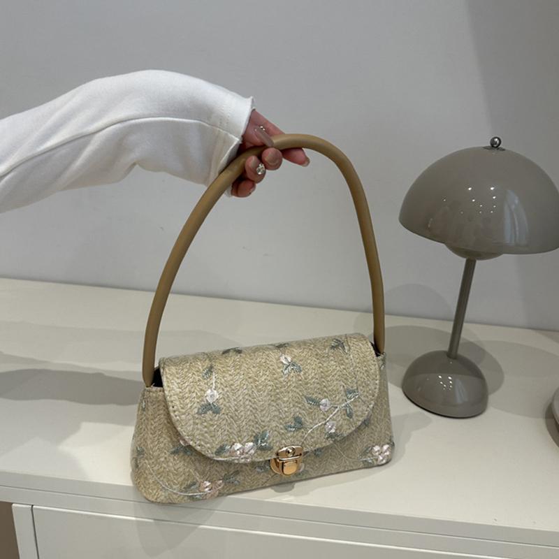 Модная маленькая сумка через плечо Женская плетеная соломенная сумка-тоут Рафия Летняя пляжная сумка Хобо Кроссбоди CLE