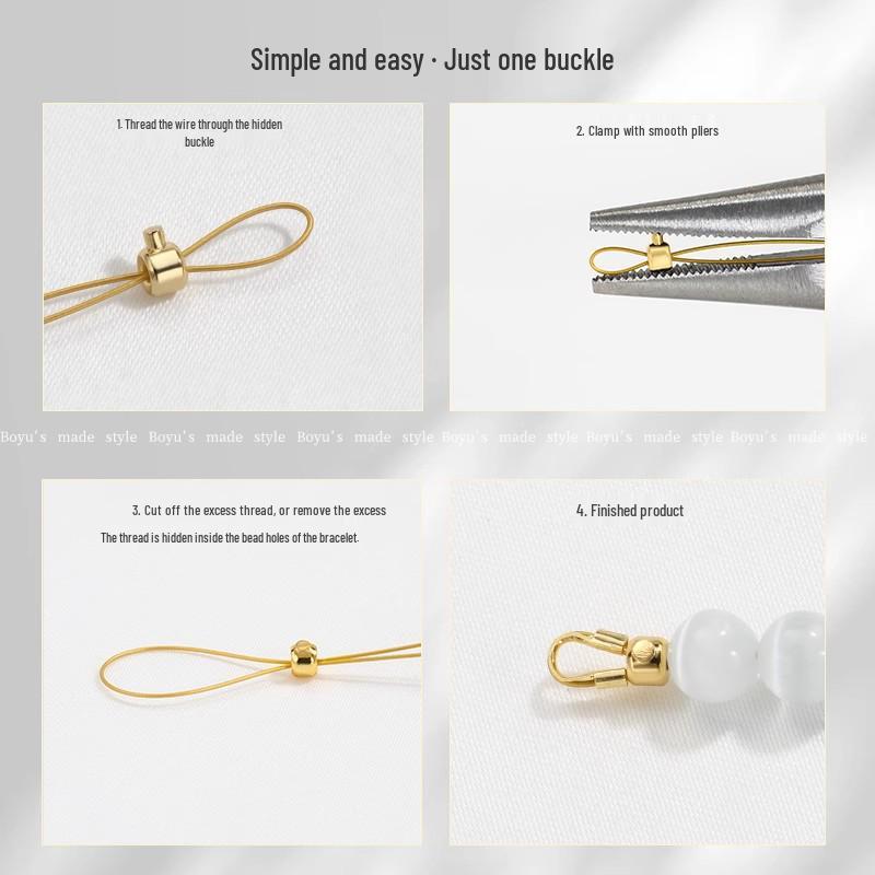 Застежка-зажим с позиционированием из 14-каратного золота для DIY жемчужного ожерелья - Защищающая цветная наконечник для бусин