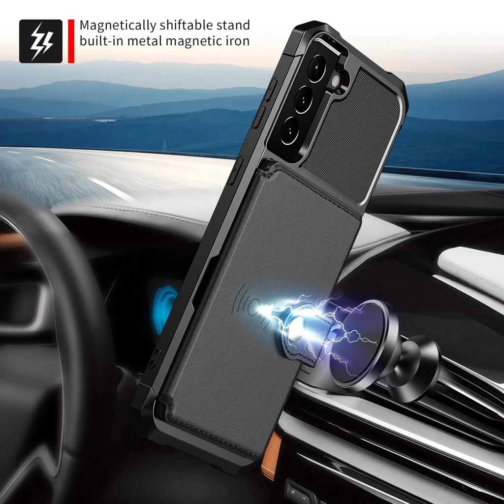 Магнитный Кошелек Кожаный Чехол Для Samsung Galaxy S25 Ultra S24 S23 S22 Plus S21 FE A16 A54 A55 A25 A15 A35 A24 Подставка Чехол-Кардхолдер