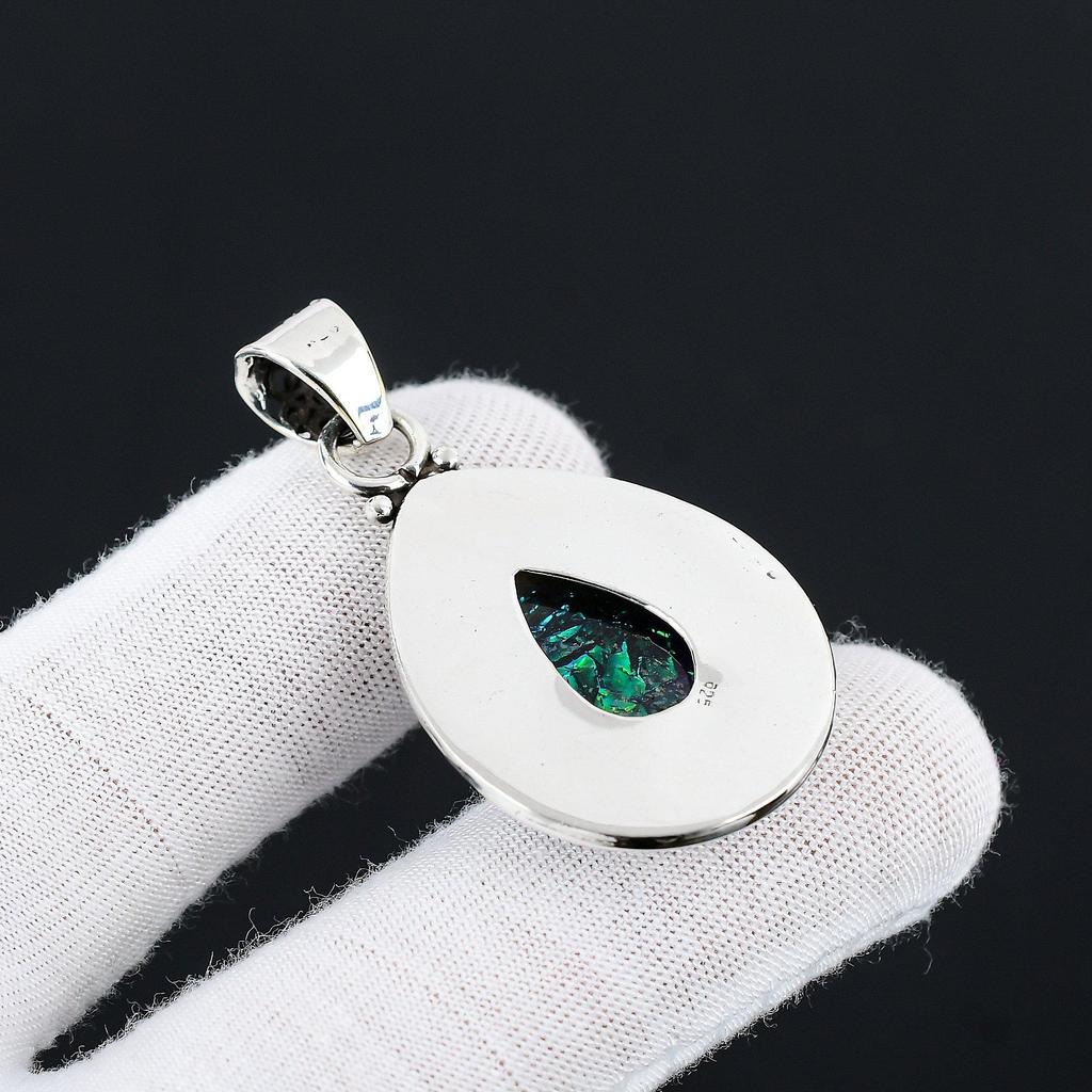 Australian Triplet Opal Gemstone Handmade 925 Sterling Silver Jewelry Pendant Australian Triplet Opal Gemstone Pendant For Gifts