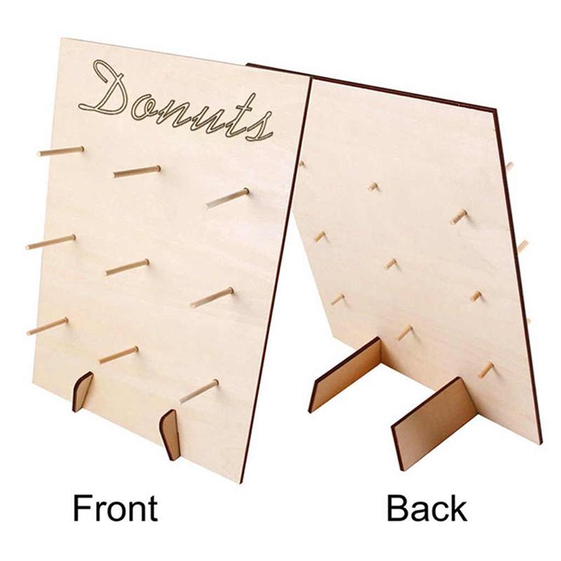 Wooden Donuts Wall Display Stand Holder - Candy Sweets Doughnut Rack For Party