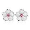 Серьги из стерлингового серебра 925 пробы, серьги Bauhinia Plum Blossom с цирконом для девочек, ювелирные изделия, подарок для вечеринки