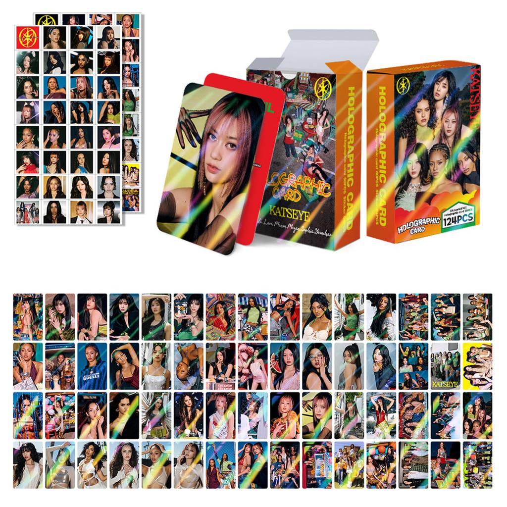 124 Cards  Collection Cards Small Stickers Double-sided LOMO Flash Card Box