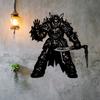 Железная стеновая скульптура Воин Средневековая скульптура Устойчивая к ржавчине Декор для забора дома и сада Фэнтези Подарок для поклонников 1 шт.
