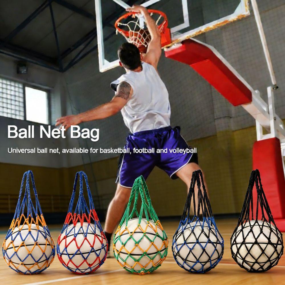 Weaving Basketball Carry Bag Multiple Colors Ball Pocket Durable Mesh Net Bag Football Balls