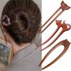Wood U Shaped Hair Forks Cat Butterfly Flower Rabbit Deer Hanfu Hairpin Hairs Fork Women