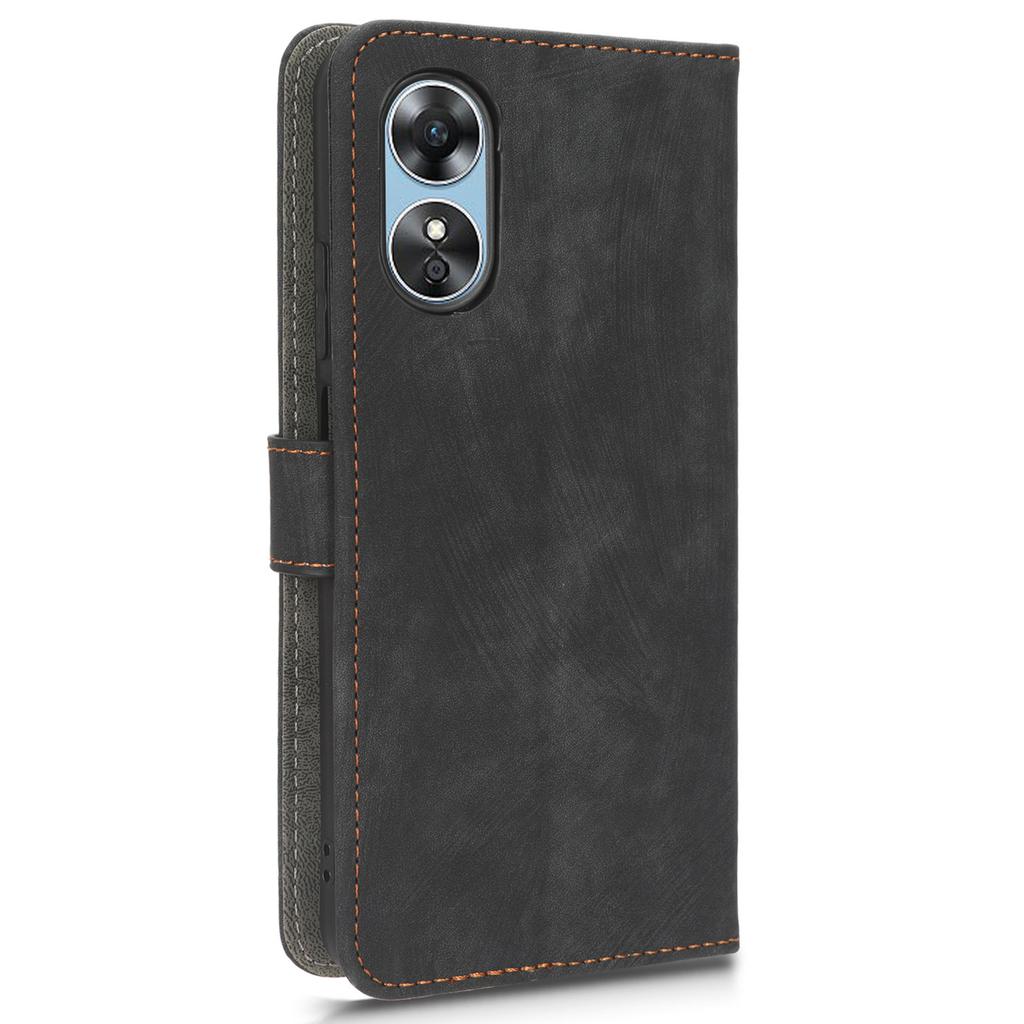 For Oppo A17 4G/A17k 4G Phone Cover RFID Blocking PU Leather Wallet Phone Stand Case with Strap