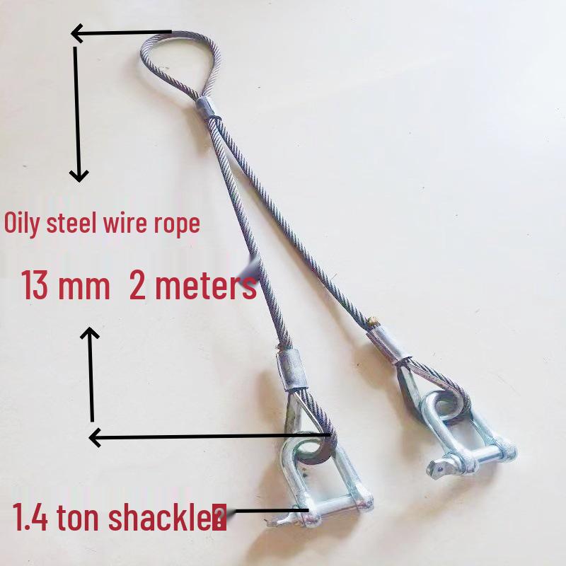 Двухветвевой строп из плетеного стального каната с крюками для такелажа при обслуживании кранов