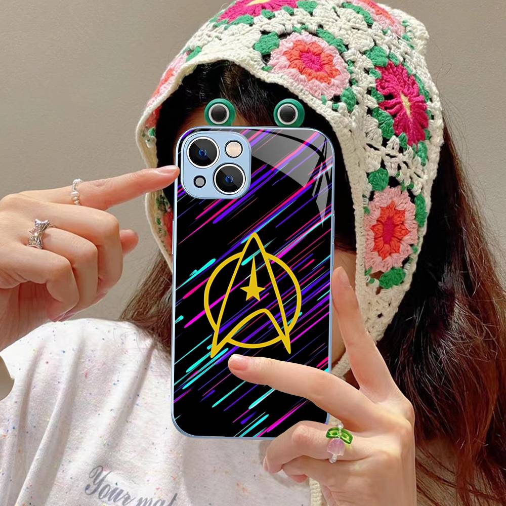 Popular S-Star T-Trek Movie Logo For IPhone 14 13 12 Mini 11 Pro XS Max X XR 14 Plus Tempered Glass Cover