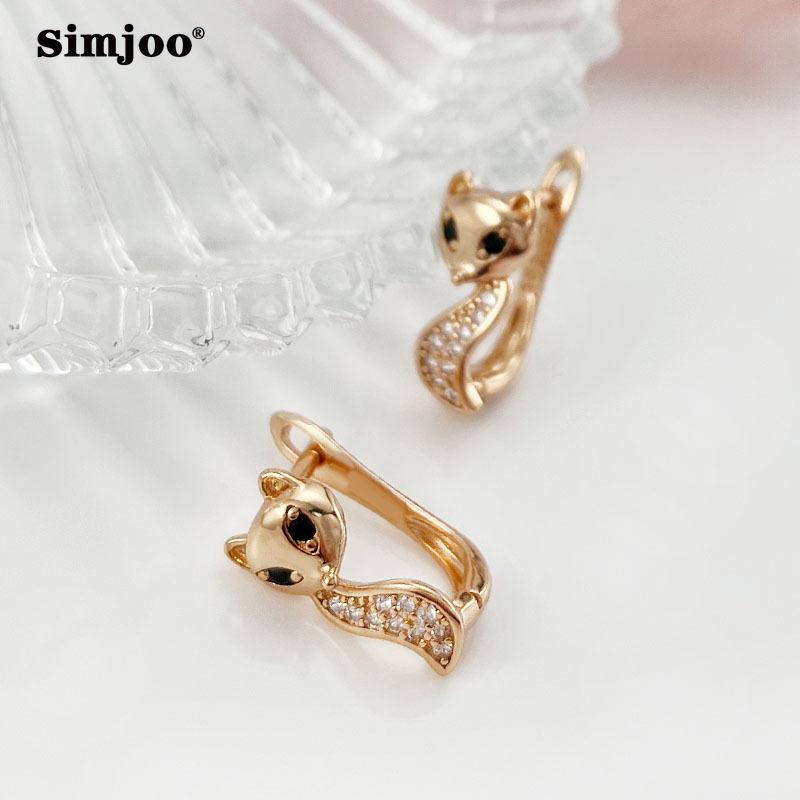 SIMJOO модные милые женские пряжки для ушей с кошкой, лисой и цирконием