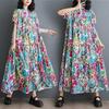 Summer New Loose Big Size Fashion Printing Thin Mid-length Dresses