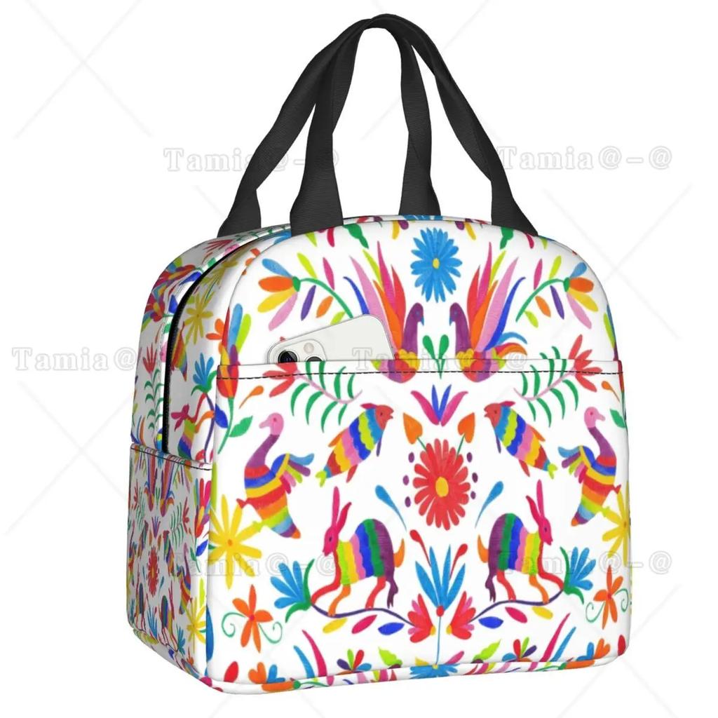 Ланч-бокс с изображением котенка-кошки «Сахарный череп» на День мертвых, многофункциональный мексиканский Хэллоуин, цветочный термохолодильник, сумка для обеда с едой