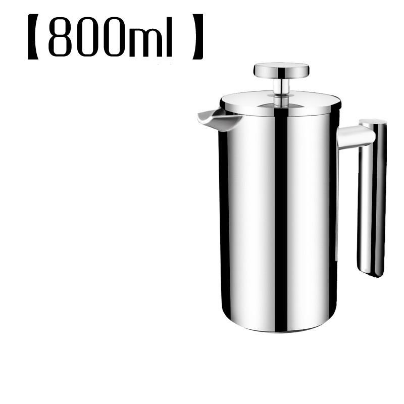 1000ml Stainless Steel 304 Double Layer French Presse Coffee Pot Larger Capacity Manual Cafe's Maker
