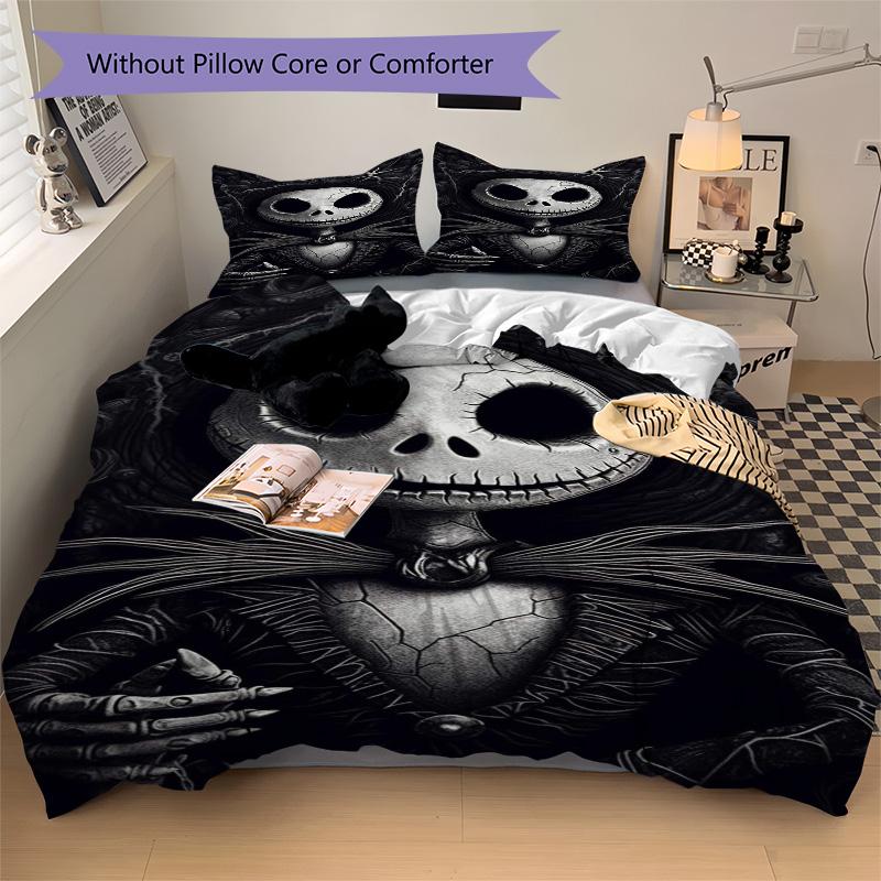 Nightmare Before Christmas Bedding 3 Piece Set Hd Print Duvet Cover Pillowcases For Teens Adult Bedroom Decoration Christmas Gift C9211618