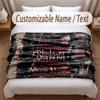 Slipknot Printed Flannel Blanket Custom Name Text Soft Warm Throw For Bedroom Holiday Gift
