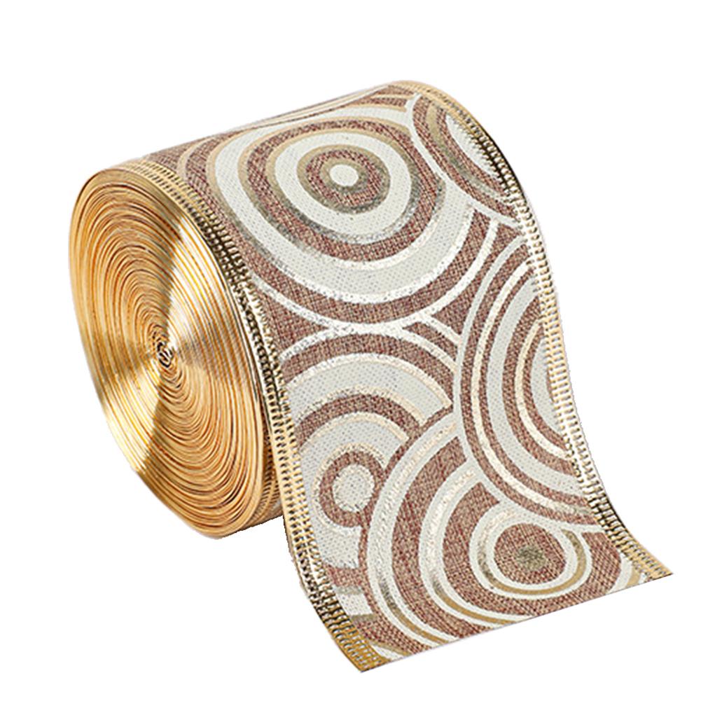 Очаровательная блестящая лента шириной 2,5 дюйма из прозрачной органзы с привлекательным золотым завитком для творческих проектов и торжеств