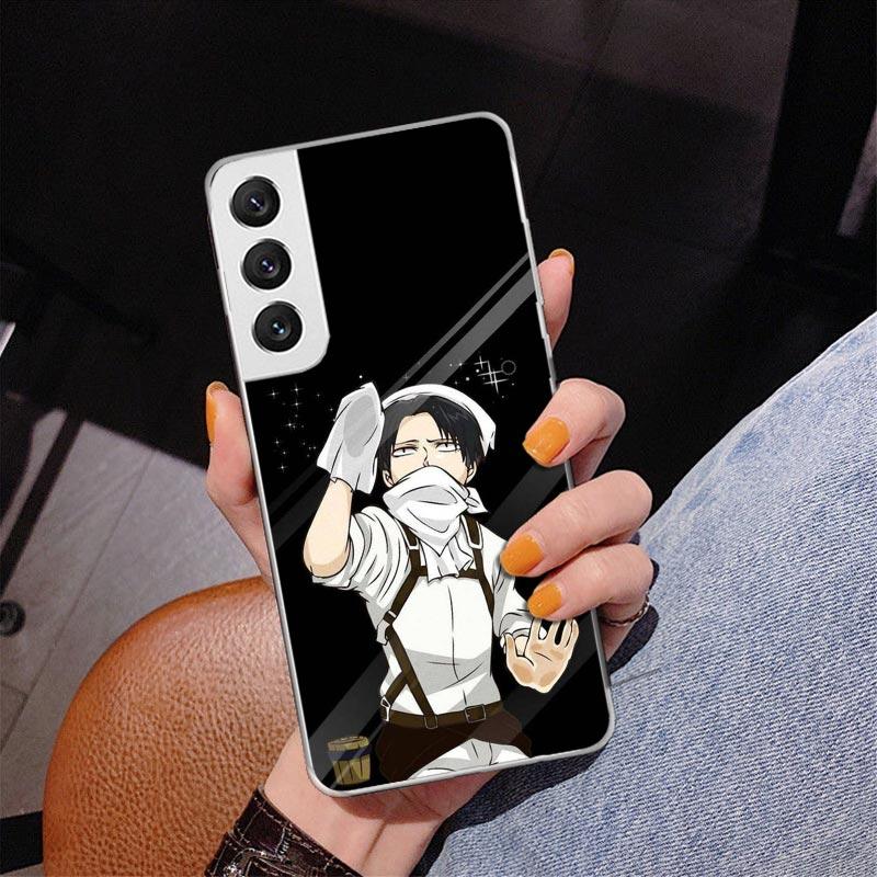 Attack Levi Phone Case For Samsung Galaxy S24 S25 Edge S26 Ultra S23 S22 S21 Plus S20 FE + Personalized Print Cover Galaxy S24 S