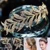 Handmade Crystal Leaves Hairband Bridal Baroque Tiara Hair Jewelry Wedding Crown