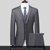 Men's Slim-fit Two-button Business Suit Professional Work Formal Two-piece Set Trousers Included XS-6XL