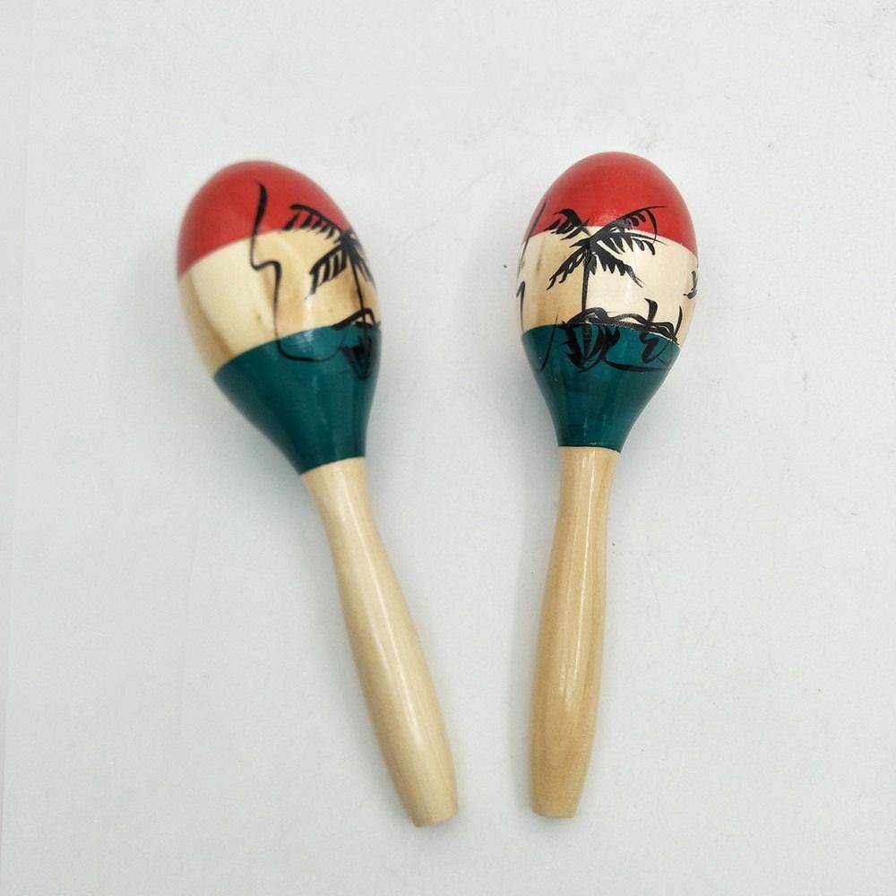1Pair Percussion Instruments Wooden Maracas Wood Orff Instruments High Quality Percussion Shakers