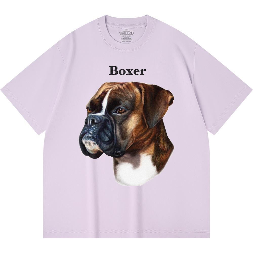 Футболка из 100% хлопка плотностью 230 г/м2, боксеры с принтом, забавная футболка из чесаного хлопка в стиле Харадзюку