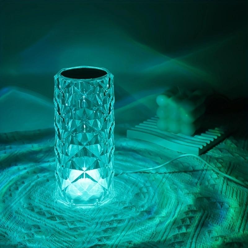 1 шт. Мини красочный сенсорный кристалл атмосфера USB питание прикроватная тумбочка лепестковая лампа спальня декоративный ночник