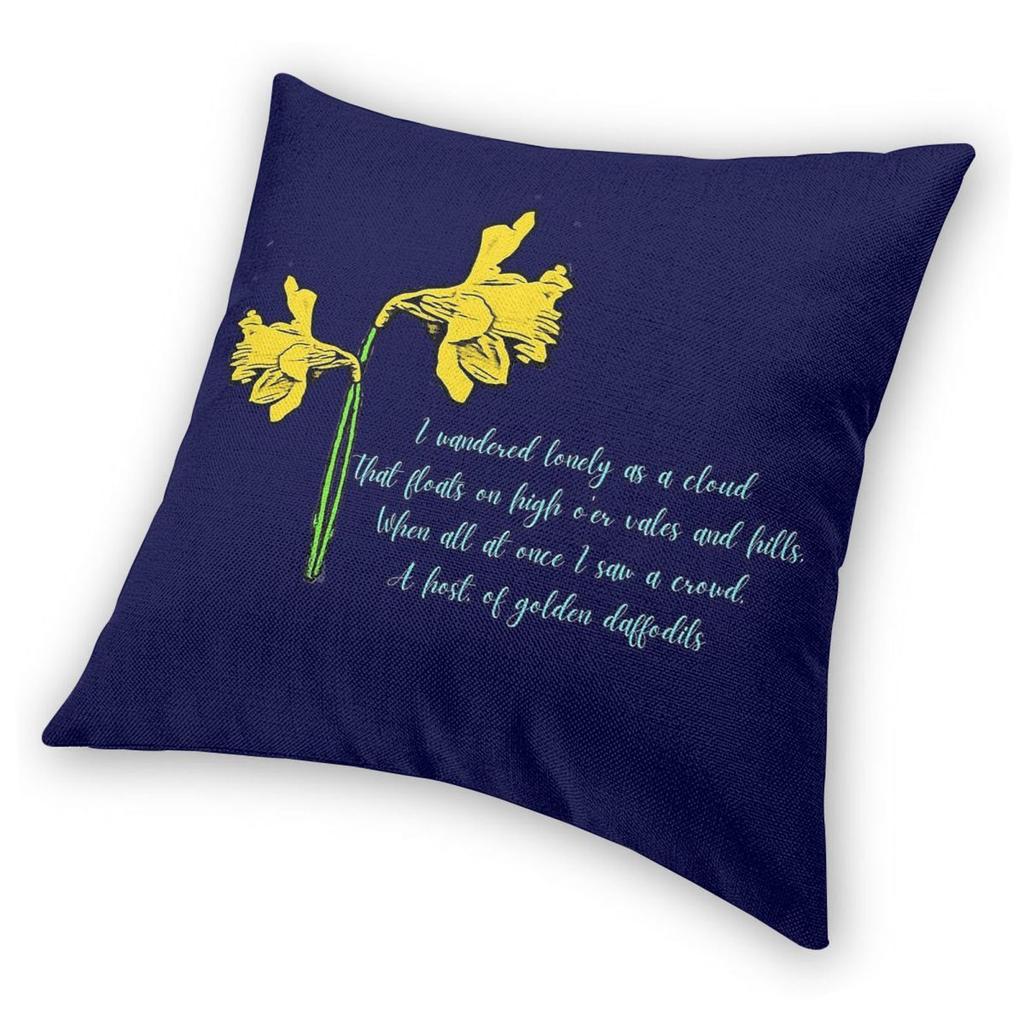 William Wordsworth Daffodils Square Pillowcase Polyester Linen Velvet Creative Zip Decor Pillow Case Home Cushion Cover